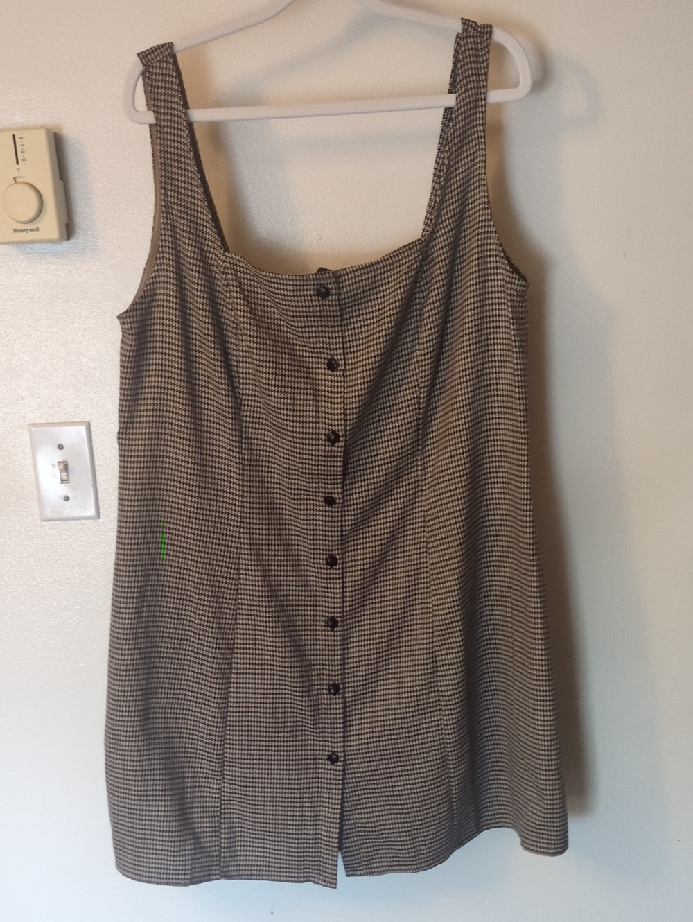 1XL Cider Brown Houndstooth Mini Dress/Jumper